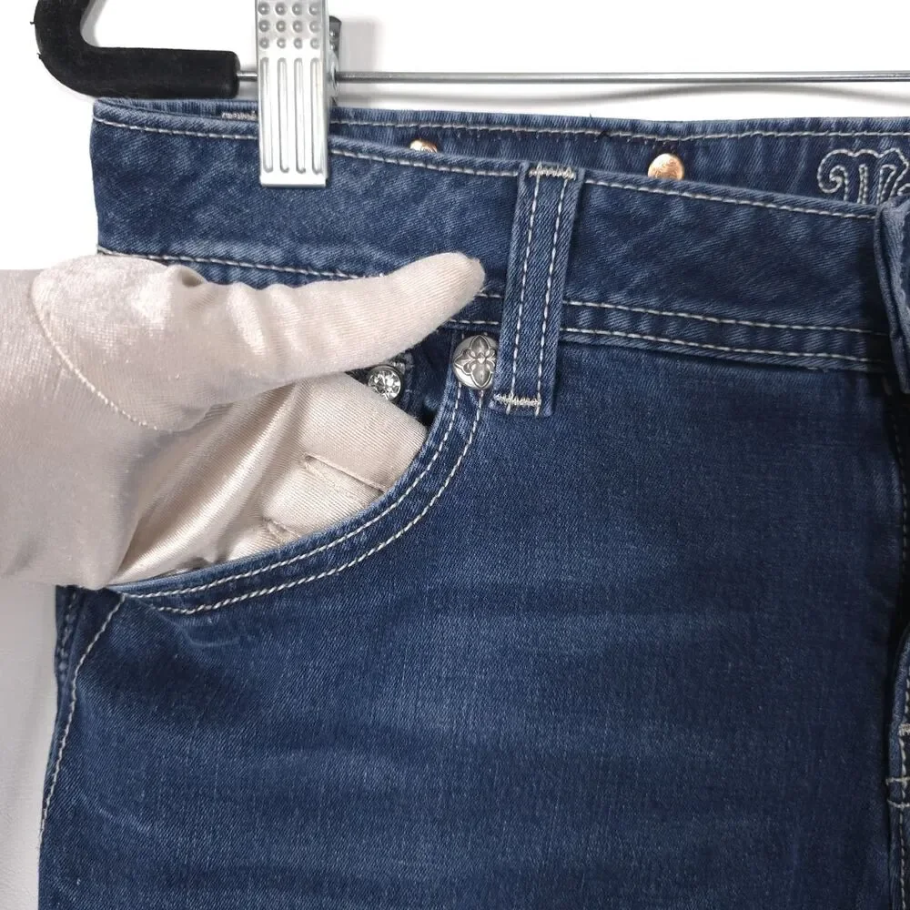 MISS ME Women's Jeans 30 Blue Midi Rise Skinny Stretch JSS408G